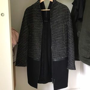 Elie Tahari Black Tweed Coat